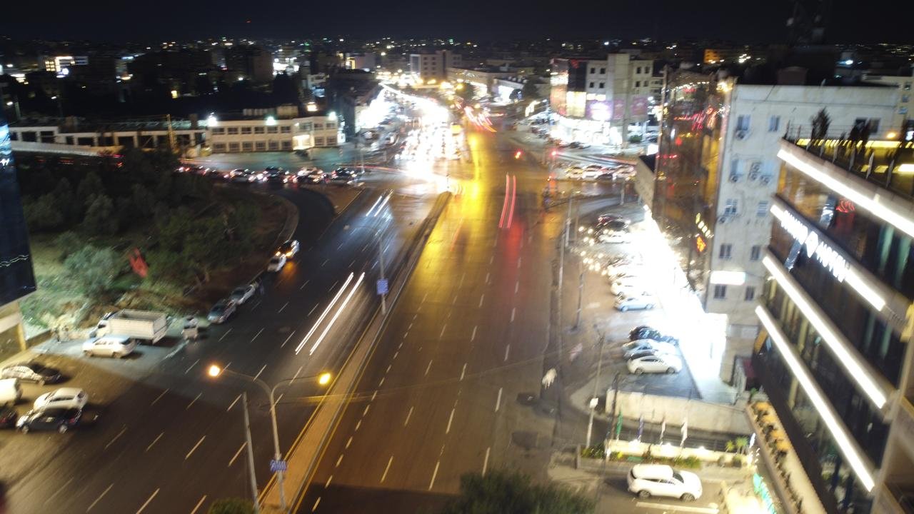 Amman city at night from above